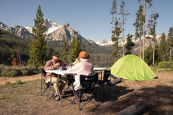Stansport Folding Camp Table White 59.8 L x 29.1 W x 29.1 H