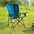 ALPHA CAMP Folding Camping Chair Portable Outdoor Lawn Chair Padded Lightweight Chair Metal Frame Heavy Duty Chair Sports Bag Chairs for Beach Hiking Fishing with Cup Drink Holder Capacity-300lbs