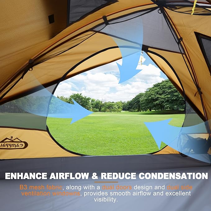 2 Person Backpacking Tent Waterproof Windproof Two Person Tent Lightweight Easy Setup 2 Man Tent for Camping Hiking Cycling