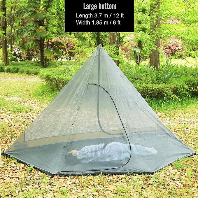 Inner Mesh for T1 T2 Large Size Tipi Hot Tent with Bathtub Bottom (Half Octagonal Large)
