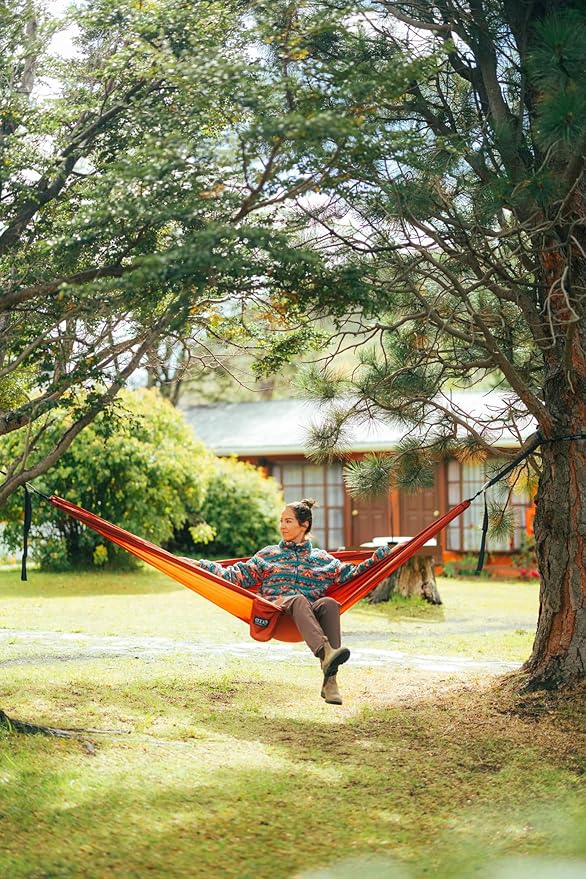 ENO TravelNest Hammock &amp Straps Combo - Portable Hiking and Camping Hammock with Straps Included - Travel Hammock for Camping Hiking Backpacking a Festival or The Beach + Straps Combo - Canyon