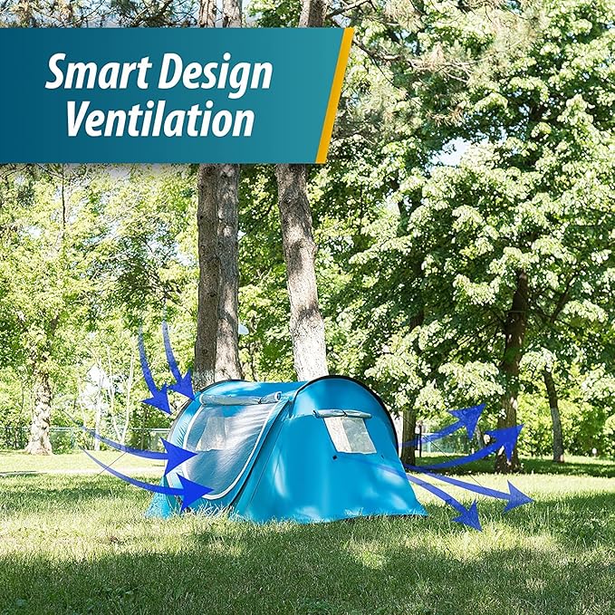 Vaygway Pop-up Tent and Automatic Instant Portable Cabana - Premium Quality 2-4 Person Easy Throw Setup Windproof Waterproof Travel Cabana Beach Tent Shelter- for Hiking Camping &amp Outdoor Activit
