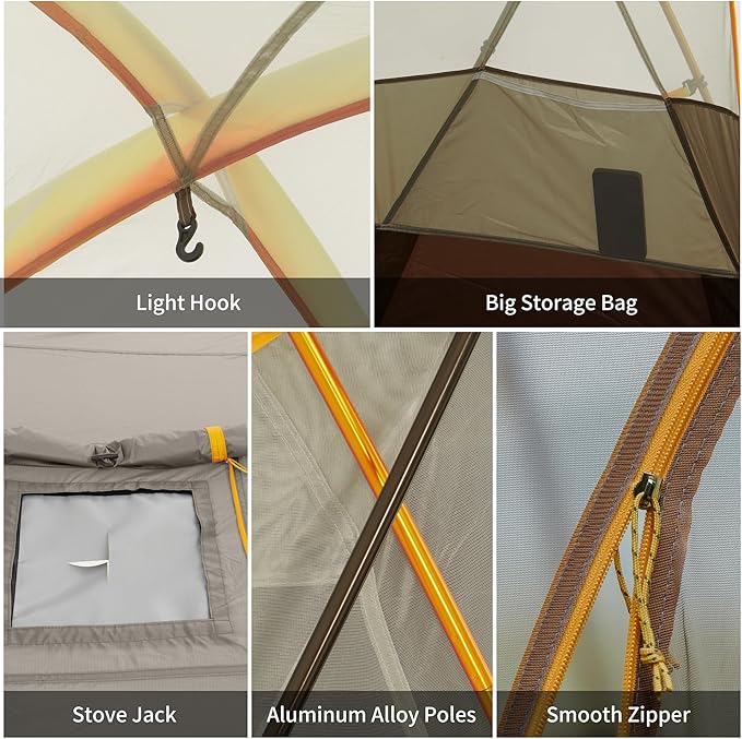 Naturehike KOTA 4/6/8 Person Camping Tent Double Layer Waterproof 4 Person 6 Person 8 Person Tents for Camping Large and Tall Family Tent with Vestibules Porch