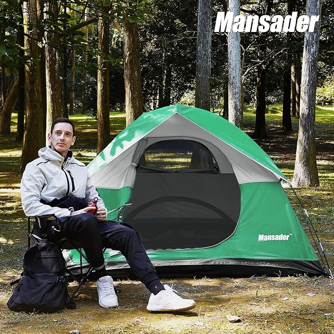 Camping Tent Waterproof 2/3/4 Person Tents for Camping Lightweight Easy Set Up Outdoor Hiking Tent Backpacking Tent with Carry Bag Backpack Tent Suit for Family Beach Hiking Travel
