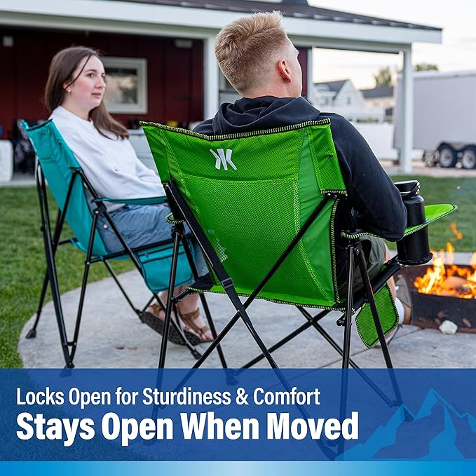 Kijaro Dual Lock Portable Camping Chairs - Enjoy the Outdoors with a Versatile Folding Chair for Sports Lawn - Dual Lock Feature Locks Position – Hanami Pink
