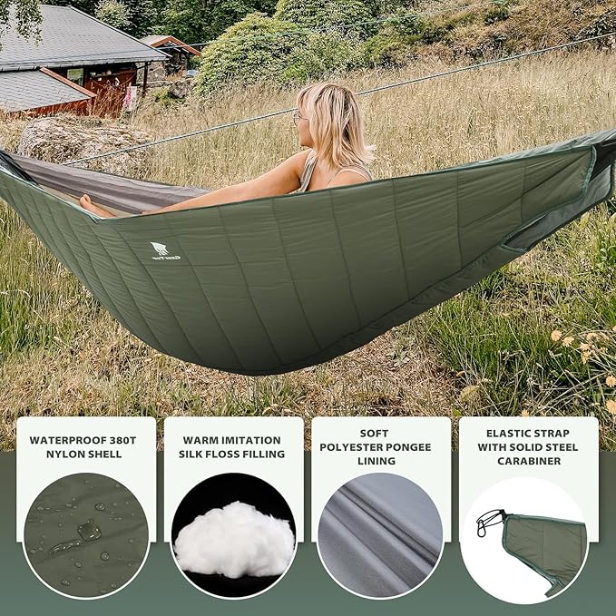 GEERTOP Ultralight Double Hammock Underquilt Full Length Warm Camping Quilt All Season for Outdoor Backpacking Hiking Travel