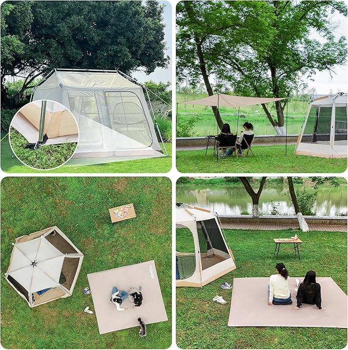 Eulant Waterproof Tent Footprint - 7.54ft X 8.53ft Ideal for Camping Hiking Picnic &amp Backpacking