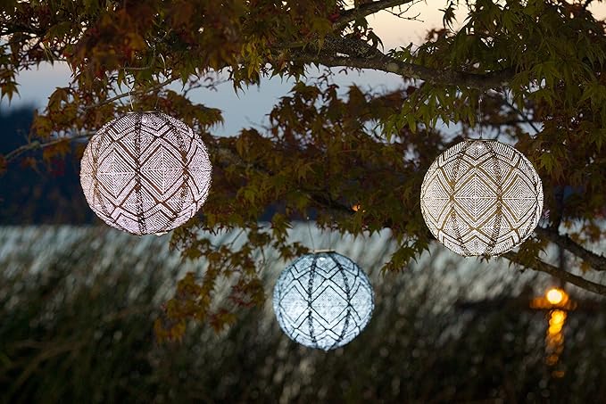 Allsop Soji Stella Market - 12 Handmade LED Outdoor Solar Lantern - Bronze