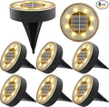 Joomer Solar Ground Lights 8 Pack 8 LED Solar Lights Outdoor IP68 Waterproof Solar Disc Lights In-Ground Landscape Lighting Outdoor Lights for Patio Pathway Lawn Yard Driveway Walkway (Warm White)