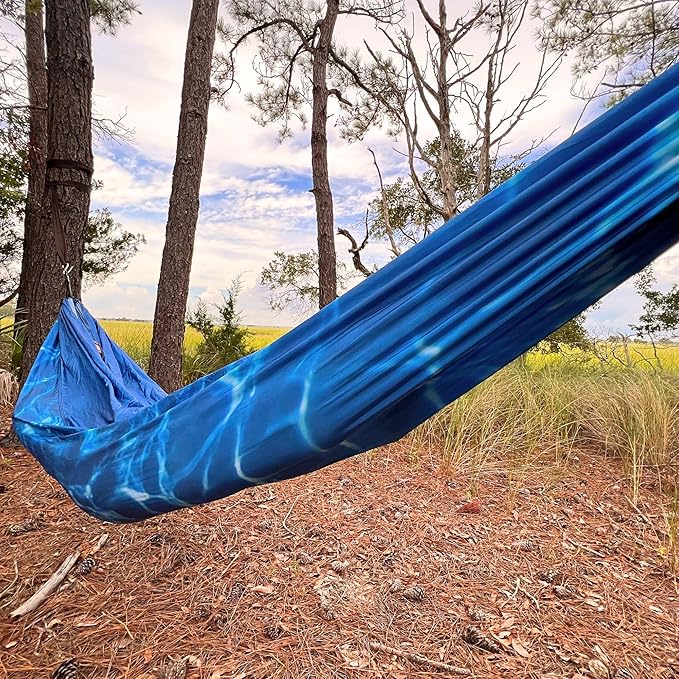 Nags Head Hammocks Double Water Camping Hammock with 2 Tree Straps Triple Stitched Durable Nylon Material Compact Design for Backpacking Travel Beach Backyard Patio Hiking