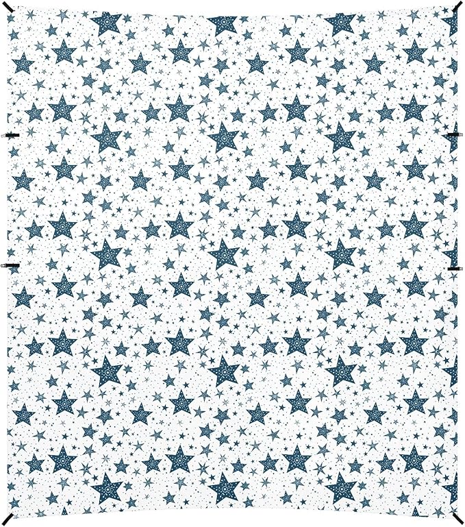 ALAZA Blue Stars Starry Beach Tent Sun Shelter UPF50+ Protection Beach Shade Canopy w/ 4 Sandbags for Outdoor Camping Fishing Backyard Fun Picnic 10x9 ft