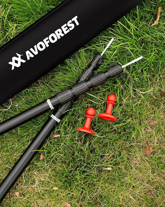 Tarp Poles Heavy Duty Adjustable AVOFOREST Aviation Aluminum 8.7FT Tent Poles Lengthen and Thicken with Protection Cap Awning Poles Set of 4 for Hiking