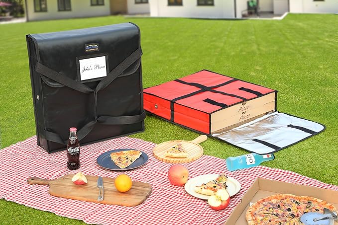 New Star Foodservice Insulated Pizza Delivery Bag 18 x 18 x 5 Inch Red