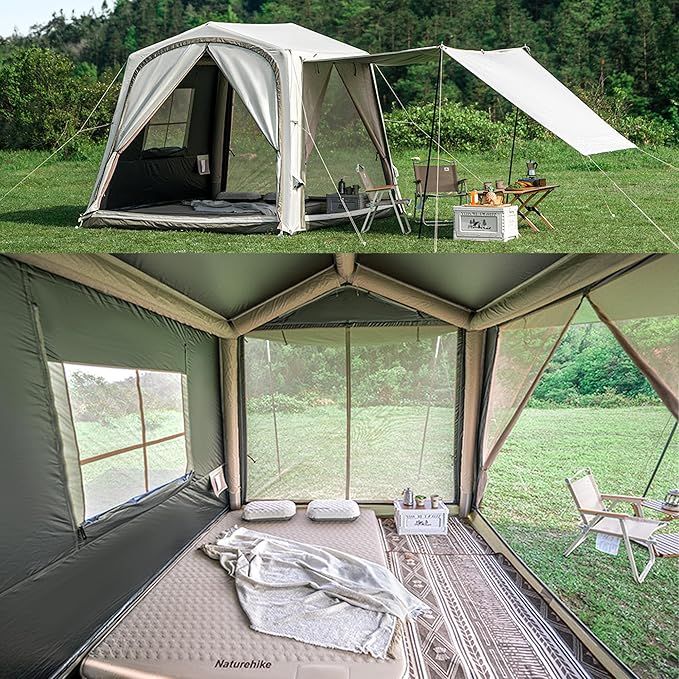 Naturehike Car Camping Inflatable Tent 4 Ways to Use - Easy Setup SUV Tent for Family Camping Waterproof &amp Sun Block Car Shade with Screen for Outdoor Cinema Pinic Fishing with Storage Bag