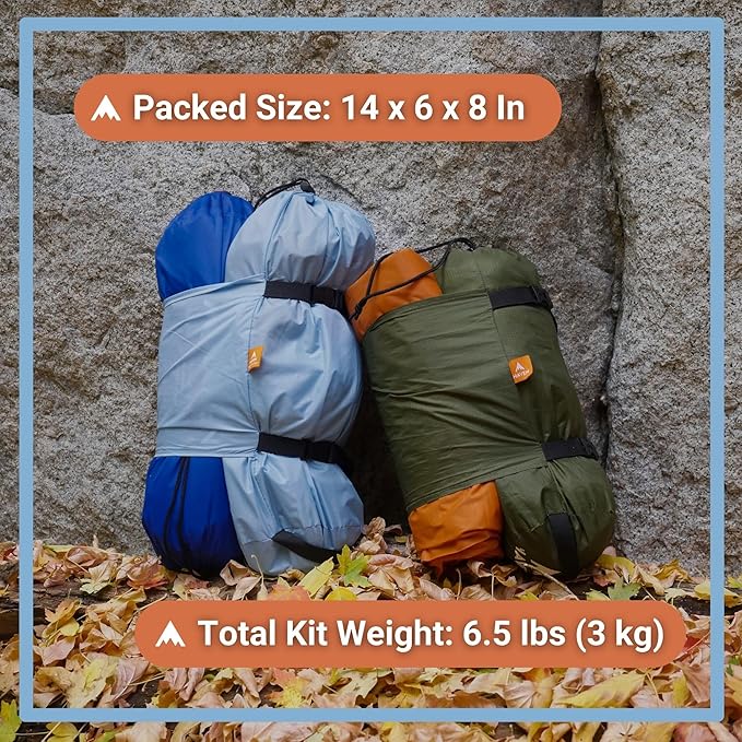 Haven Tents Lay Flat Hammock Tent - Waterproof Camping Hammock with Mosquito Net Insulated Pad and Rainfly - Haven Tent Haven XL Haven Safari