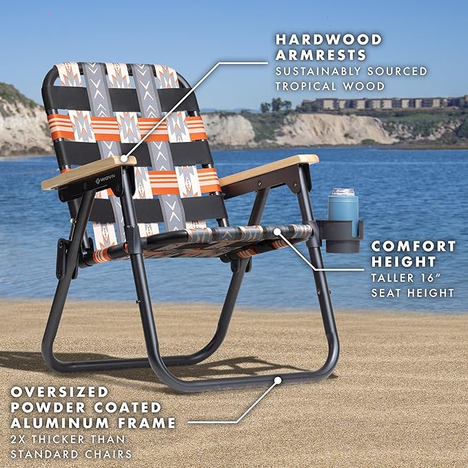 GoSports WOVN Beach Backpack Chair - 9 Styles Available - Premium Folding Camping Chair