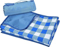 Tirrinia 60x 80 Picnic Waterproof Outdoor Blanket Blue Plaid Table Cloth Covers for Dining Camping Outdoor Foldable Camping Blanket for Travel Family Concerts