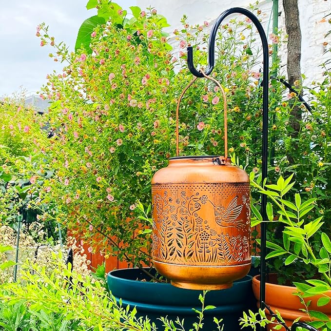 Hummingbird Solar Lanterns Outdoor Waterproof Hanging Solar Lights Hummingbird Gifts for Women Men Mom Metal Bird Decorative LED Lanterns for Yard Patio Lawn Pathway Landscape Garden Decor