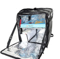 PK-76F: Large Doubledeck Insulated Pizza/Food Delivery Backpack 16x 15x 18 with Divider Cup Holder. Waterproof Thermal Food Take-Out Box Keep Hot/Cold 76Liters (Black)