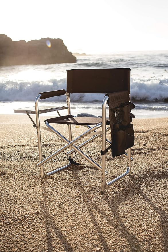 PICNIC TIME NHL Utah Hockey Club Sports Chair with Side Table Beach Chair Camp Chair for Adults (Black)