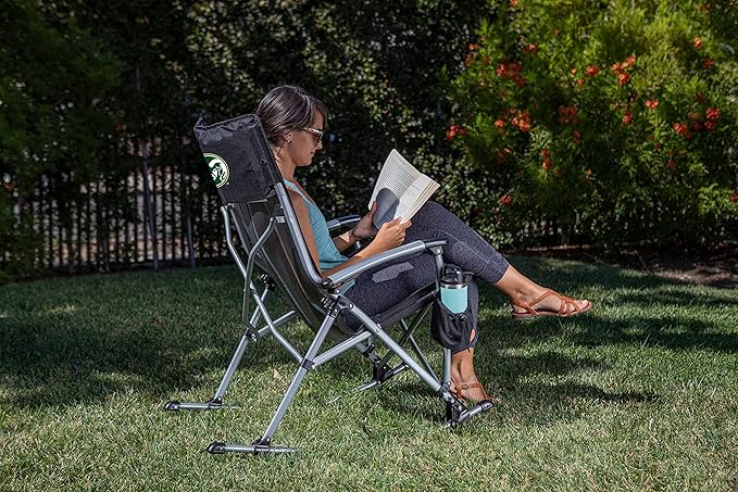Picnic TIME NCAA Unisex-Adult NCAA Outdoor Rocking Camp Chair XL Heavy Duty Camping Chair for Adults