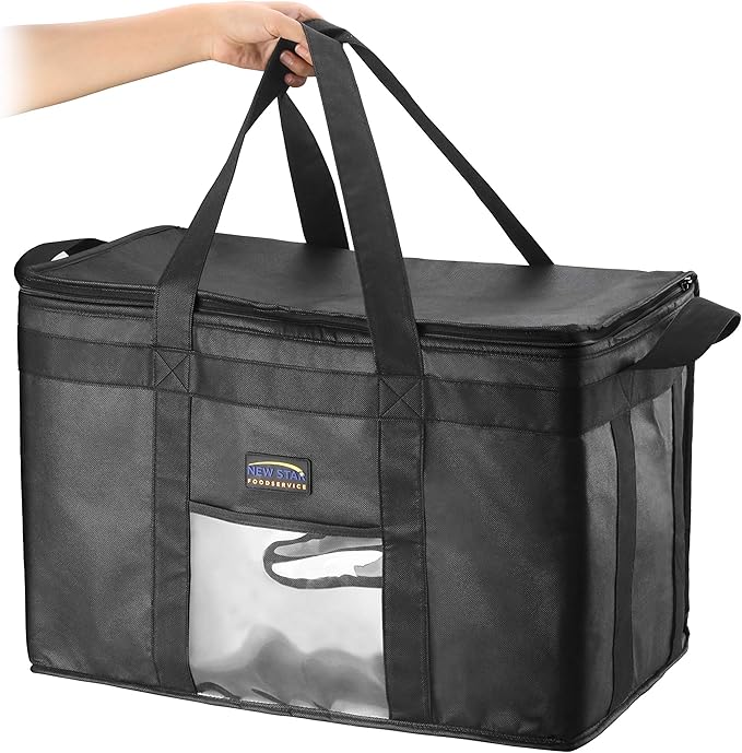 New Star Foodservice Commercial Insulated Food Delivery Bag Extra Large 23 x 15 x 14 Inch Black