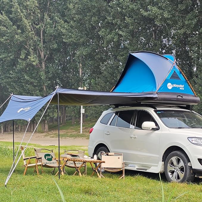 2 Person Inflatable Car Roof Top Tents with Pump and Awning4 Season Camping Dome Roof Top Tent Camping Tent for SUV Truck and Universal CarEasy Setup