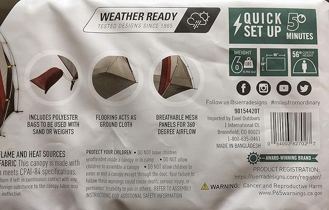 Sierra Designs Portable Cabana Lightweight Shade for The Beach