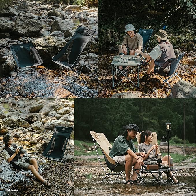 Naturehike YL04 Ultralight Backpacking Chair - 2.1lb &amp 330lb Capacity Compact Folding Camping Chair for Adults Portable &amp Stable Lawn Chairs for Outdoor Camp Beach Hunting Travel Fishing