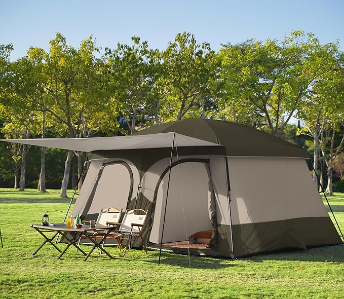 Vidalido Tents8-10 Person Camping Tent with Extended Vestibule2 Room Weather Resistant Family TentsEasy Install Waterproof Outdoor Tent for Camping Hiking