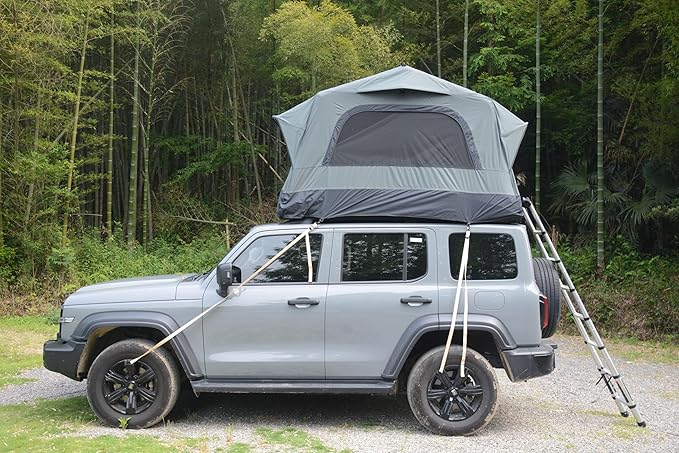 Inflatable SUV Roof Tent: 2-Person Waterproof Camping Shelter with Air-Beam Mattress - 300D Oxford Fabric &amp Aluminum Base for Outdoor Adventures - Easy Setup Under 5 Mins