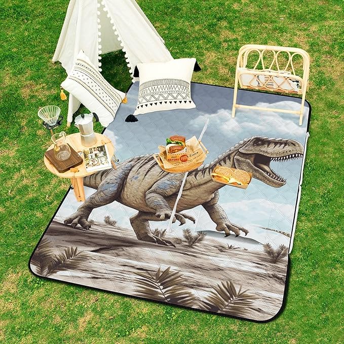 Zipper Dinosaur Walking Style Picnic Mat Suitable for Travel Camping Park Or Home Use