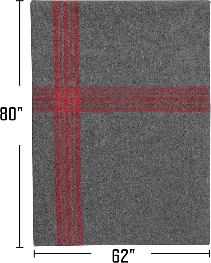Rothco Striped Outdoor Wool Blanket – Heavyweight Warm and Comfortable Emergency Cover