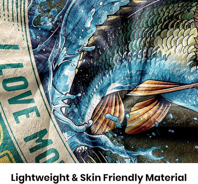 Fishing Gifts for Men/Women Fishing Blanket 60x 50 Fishing Gifts for Dad Fishing Gifts Fishing lovers Gifts Gifts for Men Who Love Fishing Fisherman Gifts for Fathers Day/Birthday/Christmas