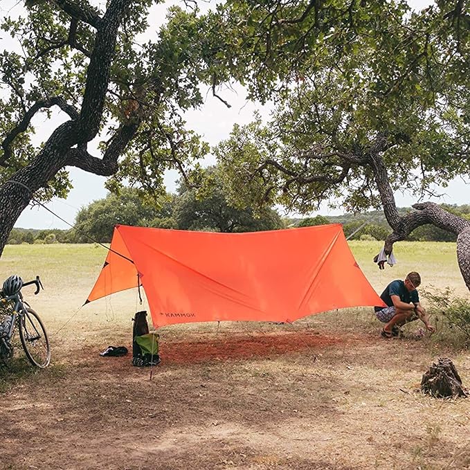 KAMMOK Kuhli: Ground-to-air Weatherproof Protection in The Backcountry. (A high Performance shelter Equipped to Adapt to Varied environments) Ember Orange