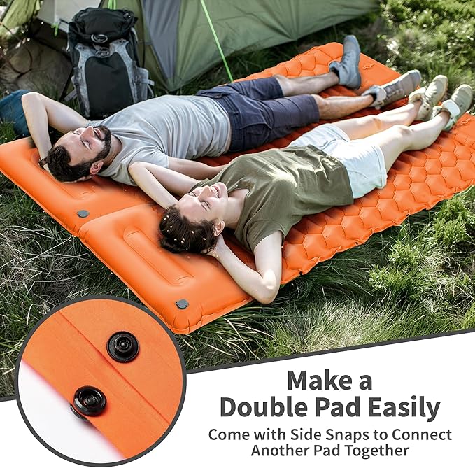 Sleeping Pad for Camping - 4” Thick Inflatable Camping Mat with Built-in Pump &amp Pillow Ultralight Self Inflating Camping pad Backpacking Sleeping Mat for Hiking Tent Traveling