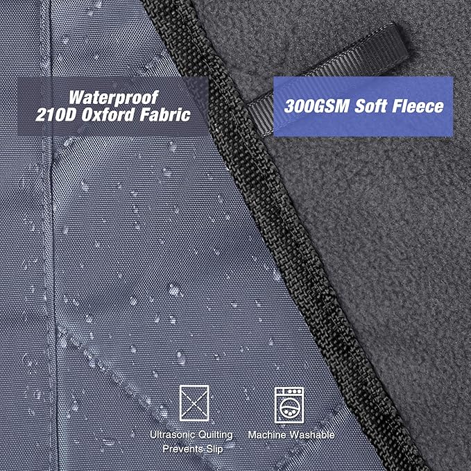 REDCAMP Large Waterproof Stadium Blanket for Cold Weather Soft Warm Fleece Camping Blanket Windproof for Outdoor Sports Grey