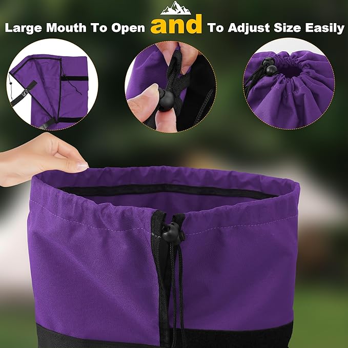 600D Oxfored Fabric Camping Chair Bag Replacement Durable Water Resistant Carrying Strap with Handle and Large Open Mouth (2 Pack Purple XL)