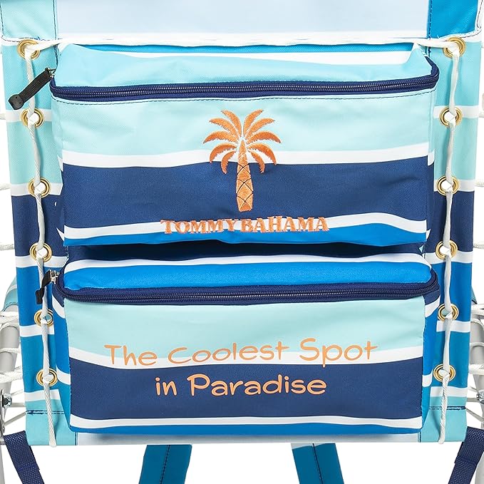 Tommy Bahama Hi-Boy 17 Seat Height 4-Position Lace-Up Suspension Folding Beach Backpack Chair