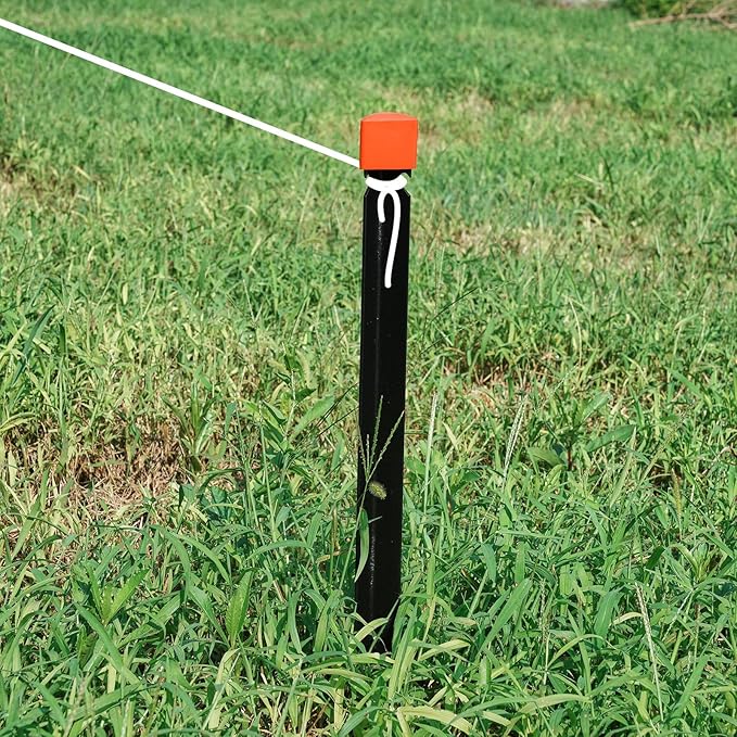 Quictent Heavy Duty Steel Tent Stakes 24-inch Black Durable Ground Pegs for Commercial &amp Long Time Outdoor Use(Black 4-Pack 24)