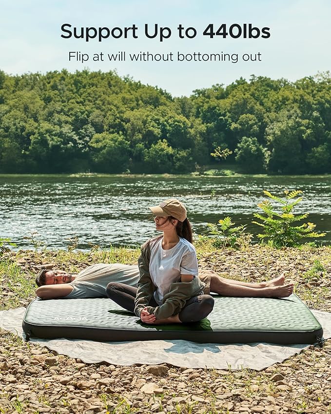 Acacia 4 Thick Self Inflating Sleeping Pad with Foam Innovative Y-Shaped Telescopic Structure Ultraportable Camping Air Mattress with Pump Sack Easy Roll Up Sleep Bed for Travel Tent Car