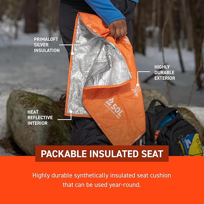 Sol Escape Insulated Trail Seat - Portable Cushion - Insulated Chair Pad - Comfortable Camping Seat Cushion - Lightweight &amp Foldable - Outdoor Gear - Camping &amp Hiking Essentials