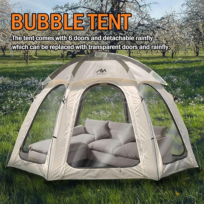 Transparent Rainfly Replacement for AYAMAYA Screen Tent to Make a Bubble Tent Weather Proof Pod - You can Enjoy The Rainy Days!