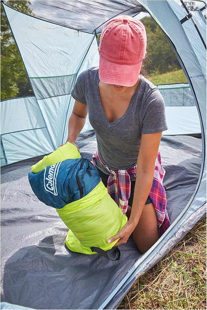 Coleman Kompact Sleeping Bag Indoor/Outdoor Lightweight Sleeping Bag for Adults 20°F/30°F/40°F Options for Camping Hiking Backpacking with Included Compression Sack