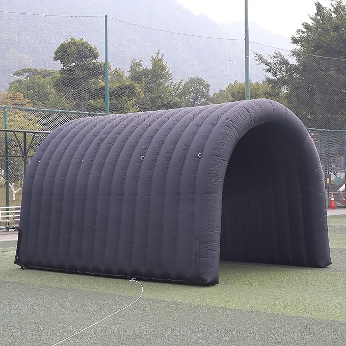 SAYOK 16.8ft Inflatable Tunnel Entrance Sports Inflatable Tunnel Sport Tunnel Entrance Inflatable Football Tunnel Tent with Blower for Event Exhibition Promotion(Black 16.8ft x 10ft x 9.24ft)