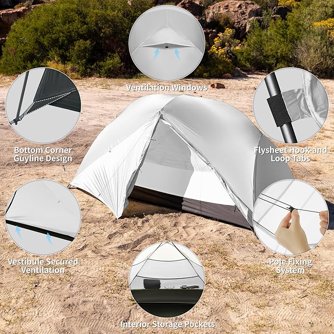 Naturehike Mongar Pro 1/2/3 Person Backpacking TentWaterproof Nylon Easy Setup Lightweight Camping Tent