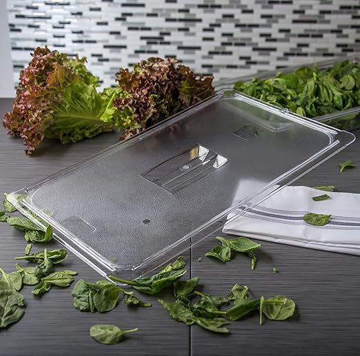 Carlisle FoodService Products Storplus Full-Size Plastic Food Pan Lid for Catering Buffets and Restaurants Polycarbonate 20.75 x 12.88 Inches Clear (Pack of 6)