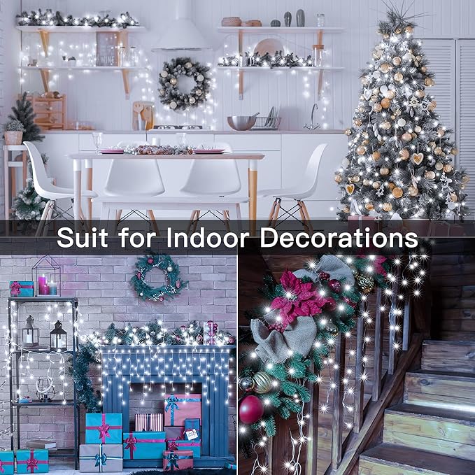 Ollny Icicle Lights for Outside 504LED 41FT Cool White Christmas Light with Remote 8Modes Timers Waterproof Plug in Connectable Hanging Lights for Outdoor Indoor House Roof Holiday