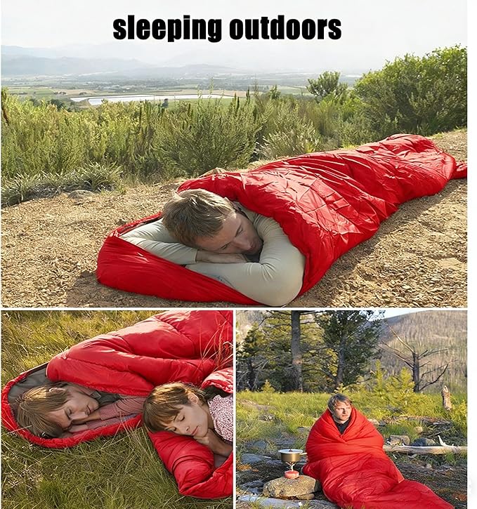 SNZ All-Season Lightweight Sleeping Bag - Mummy Camping Sleeping Bag for Adults &amp Kids Camping Essentials Warm &amp Cold Weather for Hiking Backpacking