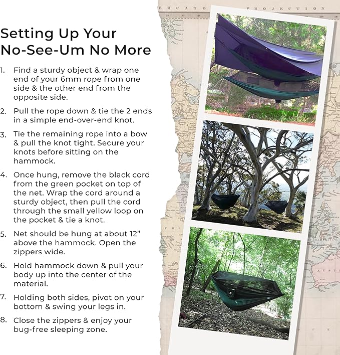 Hammock with Mosquito Net - Fully Reversible Bug Free Hammock Tent Extra Large Sleeping Space Bug Proof Netting &amp Suspension - Change The Way You Camp with Hammock Bliss Quality - No-See-Um No M
